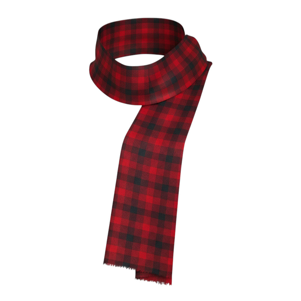 Bold Check Red Cashmere Large Scarf